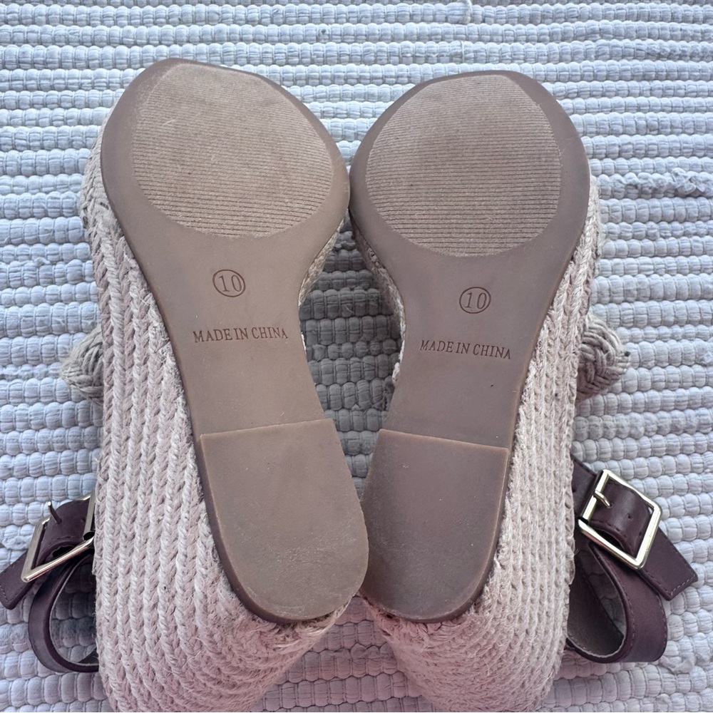 Steve Madden Natural Beige Size 10 Espadrille Wedge Sandals - Picture 8 of 10